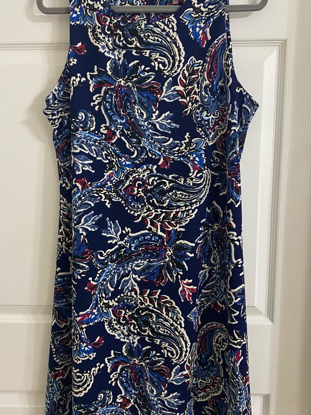 Nine West Navy Blue Paisley Sleeveless Dress